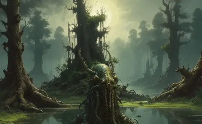 Swamp Leech - a massive tentacled horror lurking in a fetid marsh